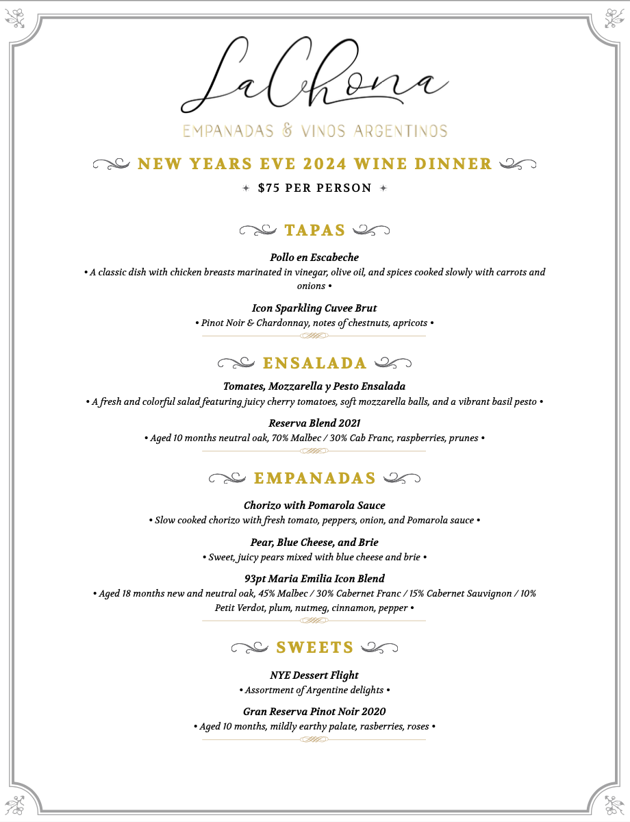 New Year's Eve Wine Dinner